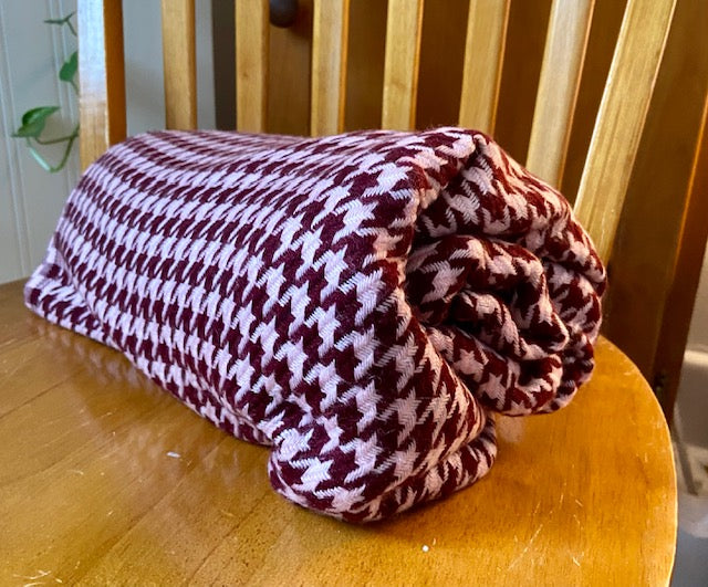 Burgundy-Rose Wool-Cashmere Blanket