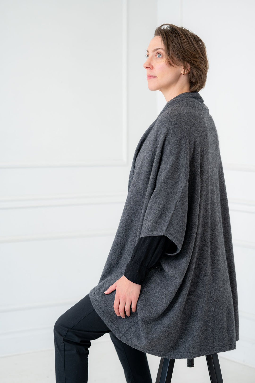 100% Cashmere Charcoal Kimono