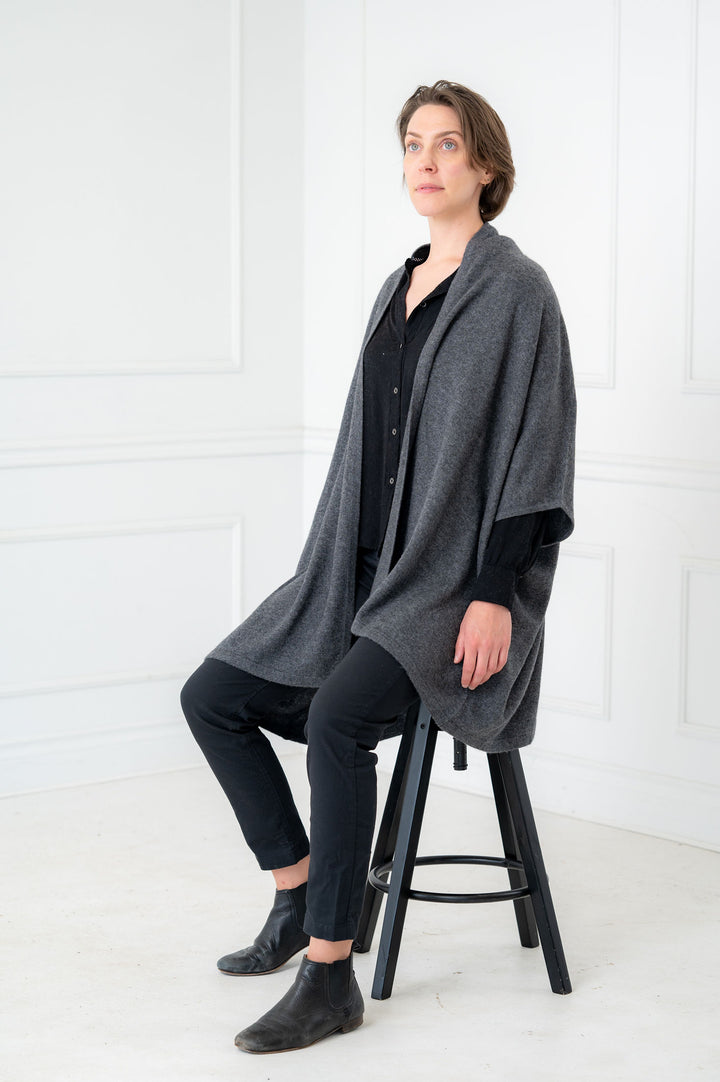 100% Cashmere Charcoal Kimono