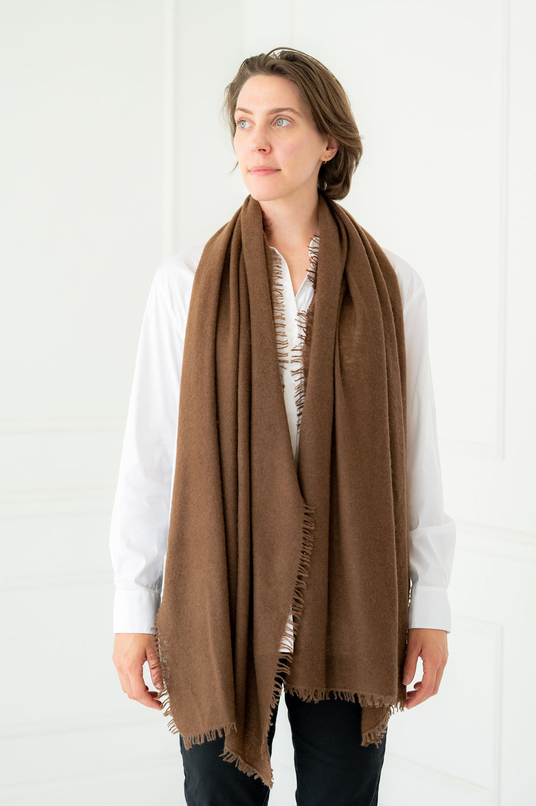 Thick and Plush Pure Cashmere Scarf-Shawl