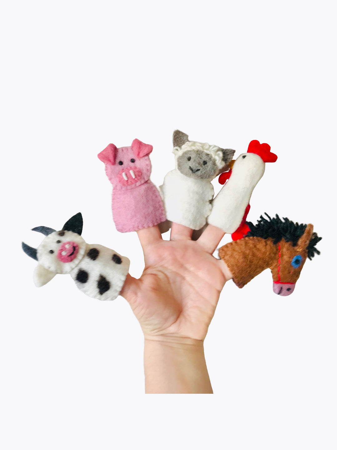 Farmer Hand Puppet with 5 Animal Finger Puppets