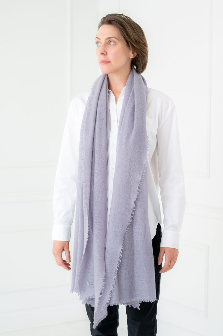 Pure Cashmere Light Mauve Felted Scarf