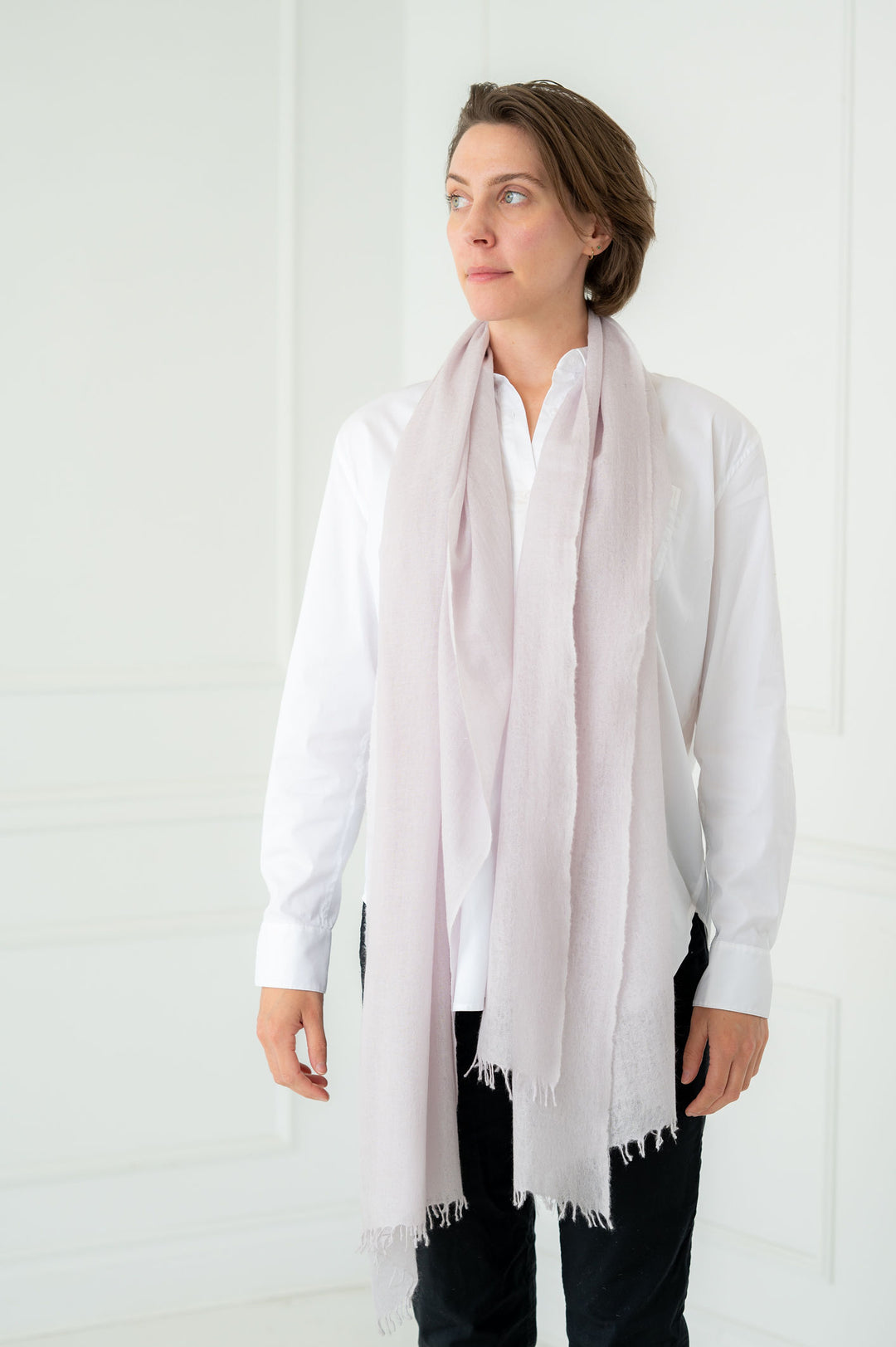 Pure Cashmere Light Mauve Felted Scarf