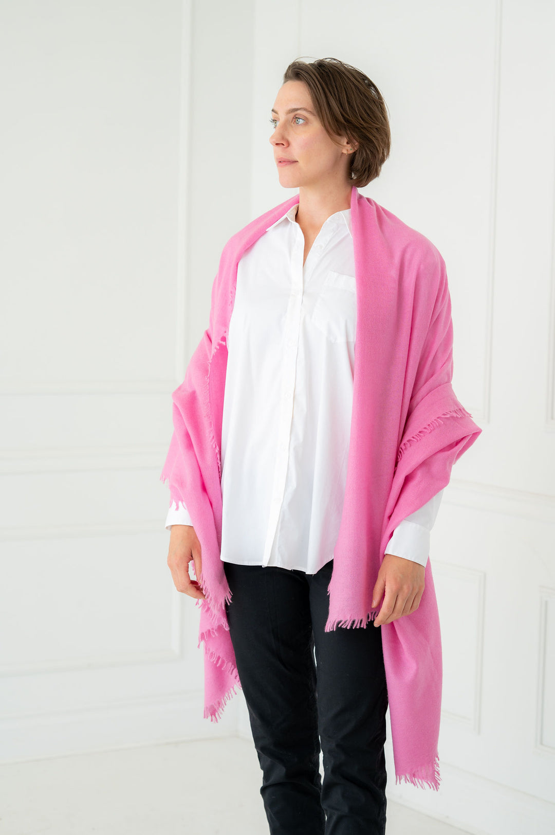 Pure Cashmere Hot Pink Large Shawl