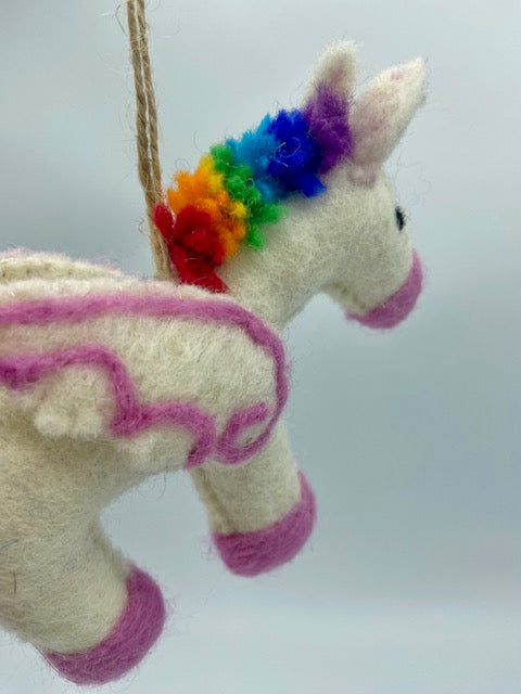 Rainbow Unicorn Ornament