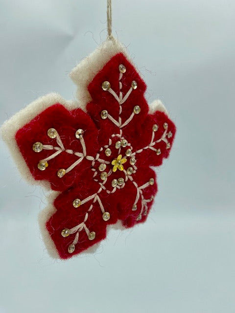 Red Snowflake Ornament