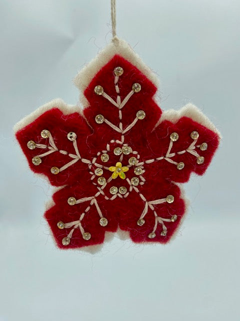 Red Snowflake Ornament