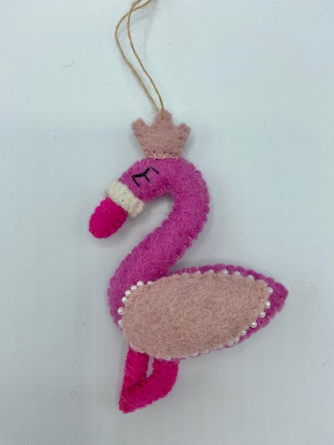 Queen Pink Flamingo Ornament