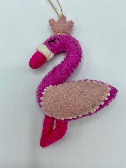 Queen Pink Flamingo Ornament