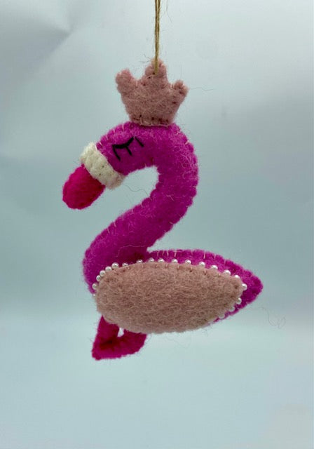 Queen Pink Flamingo Ornament