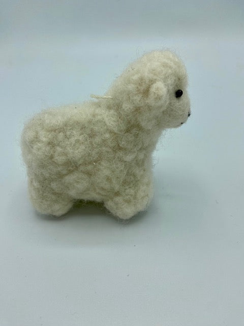 White Sheep Ornament with White Face