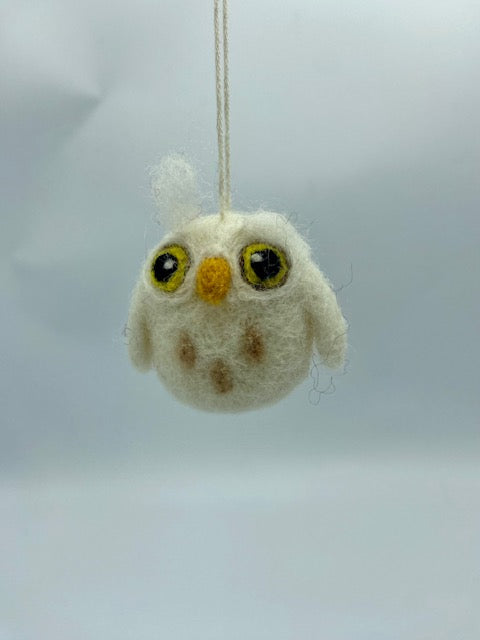 Mini White Owl Ornament