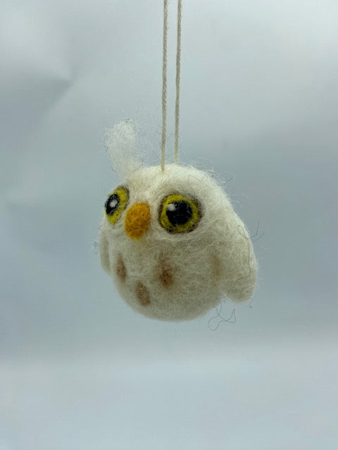 Mini White Owl Ornament