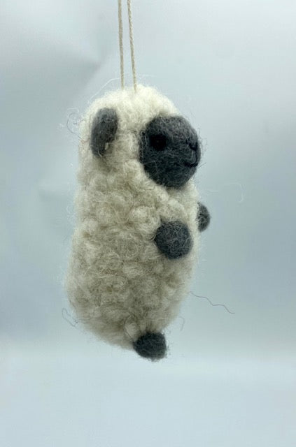 Mini White Sheep Ornament