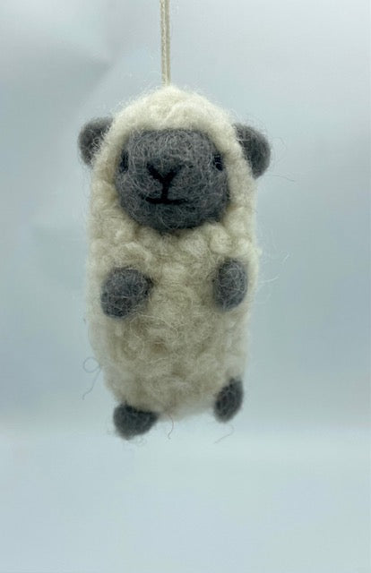 Mini White Sheep Ornament