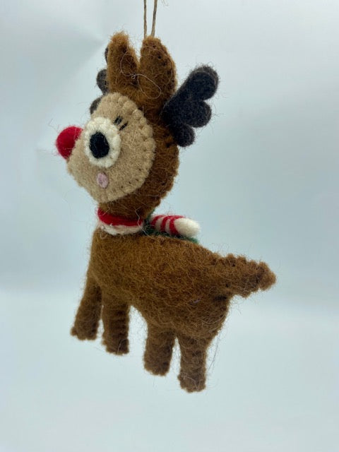 Candy Cane Rudolph Ornament