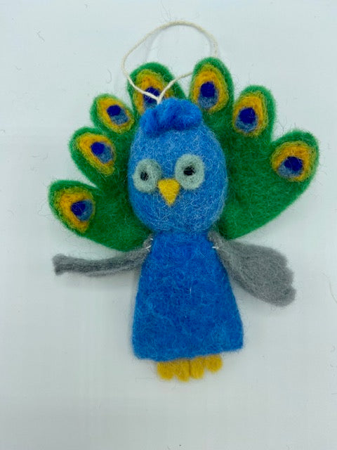 Peacock Ornament - Finger Puppet