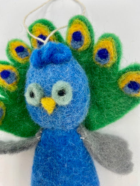 Peacock Ornament - Finger Puppet