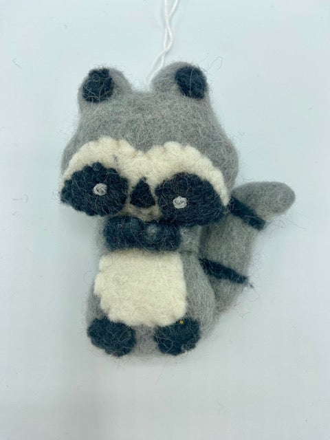 Finger Puppet Raccoon Ornament