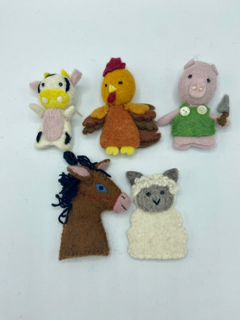 Old MacDonald Hand Puppet - with 5 Animal Finger Puppets