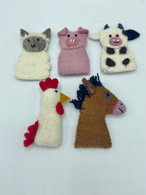 Farmer Hand Puppet with 5 Animal Finger Puppets