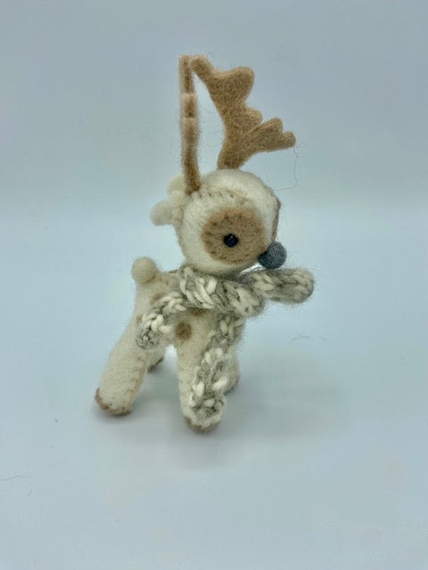 White Reindeer Ornament