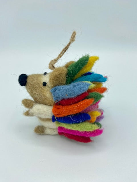 Rainbow Hedgehog Ornament