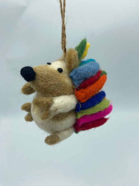 Rainbow Hedgehog Ornament