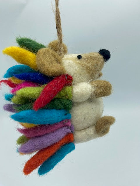 Rainbow Hedgehog Ornament