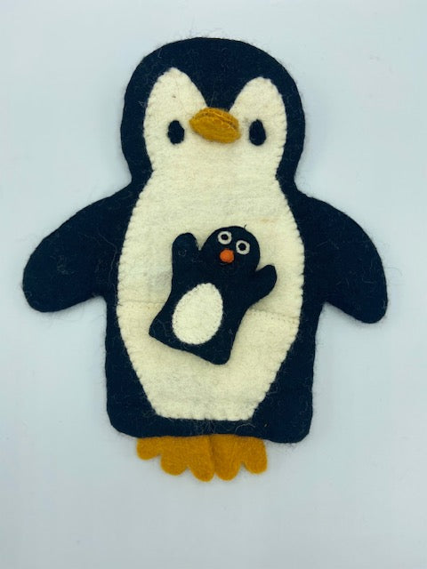 Penguin Wool Hand Puppet