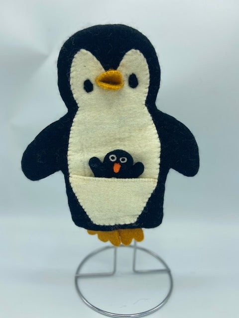 Penguin Wool Hand Puppet