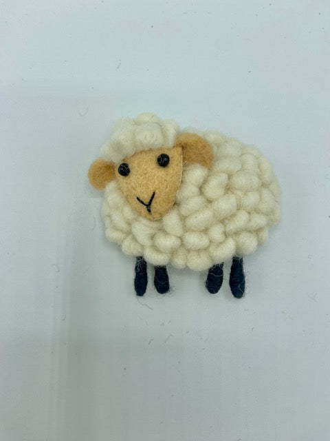 Hand Felted Brooches - Full Body Sheep