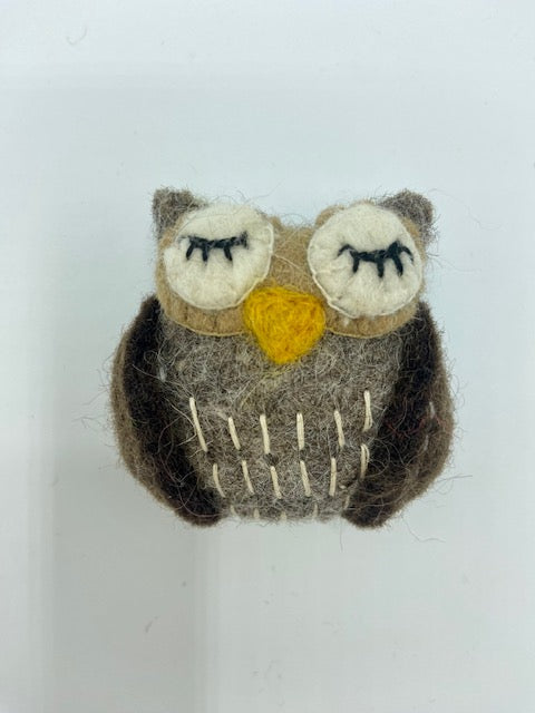 Hand Felted Brooches - Owl