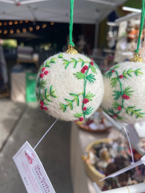 Embroidered Ball Ornament