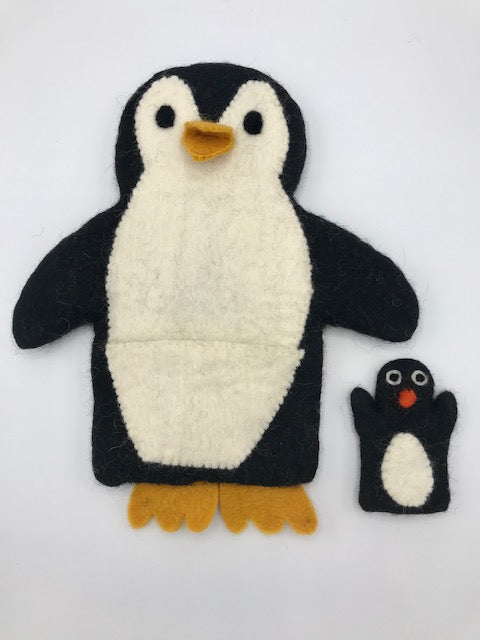 Penguin Wool Hand Puppet