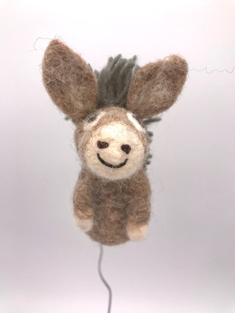 Smiling Donkey Finger Puppet