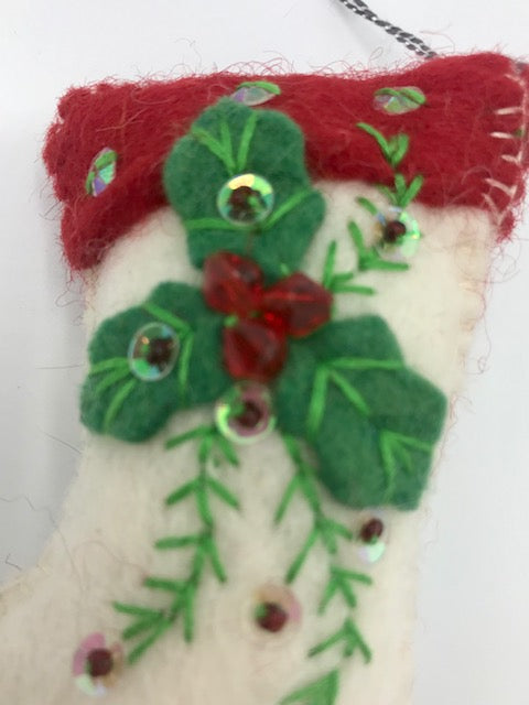 Embroidered Stocking Ornament