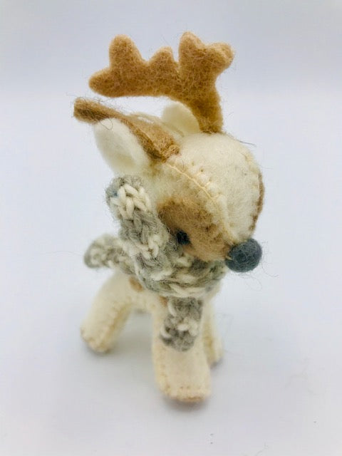 White Reindeer Ornament