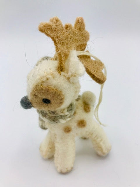 White Reindeer Ornament