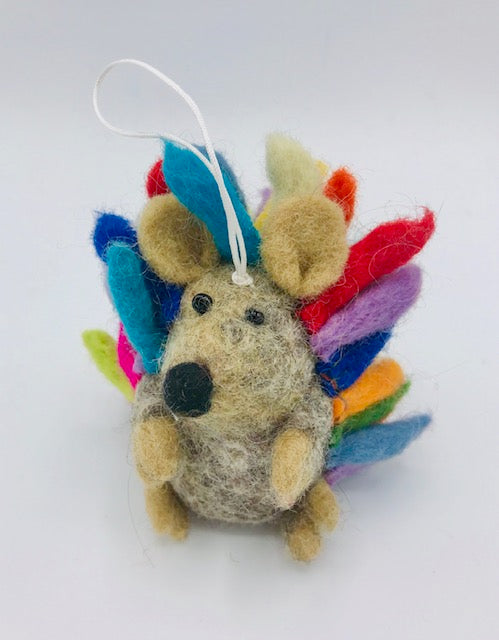 Rainbow Hedgehog Ornament