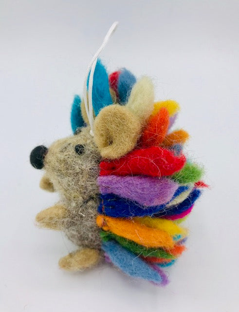 Rainbow Hedgehog Ornament