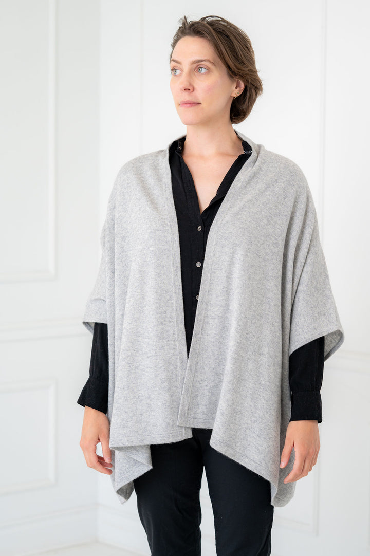 100% Cashmere Light Grey Kimono