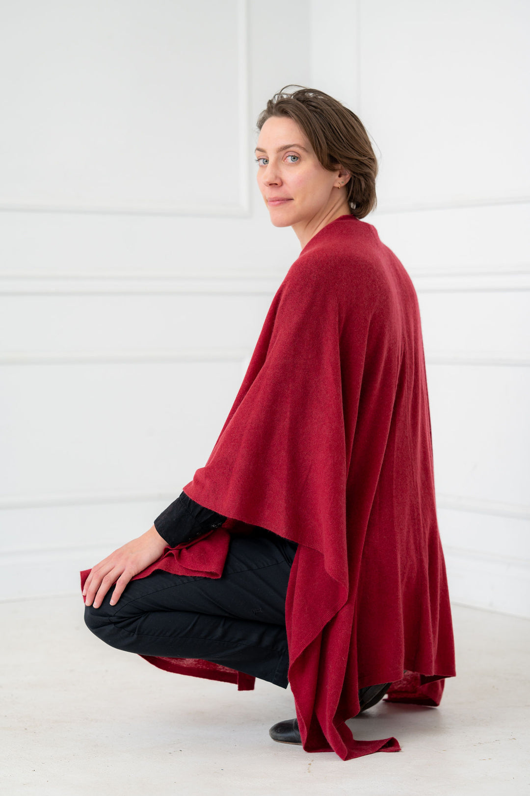 100% Cashmere Red Wrap