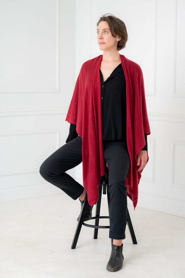 100% Cashmere Red Wrap