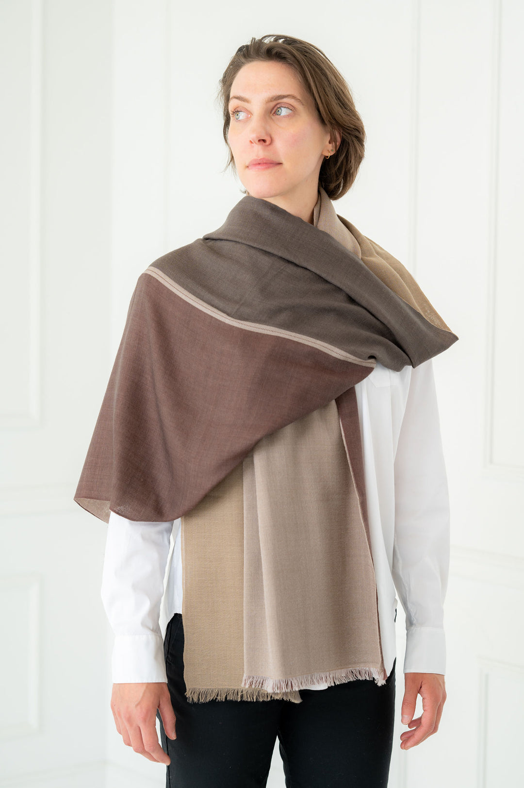 Pure Cashmere Square Design Scarf