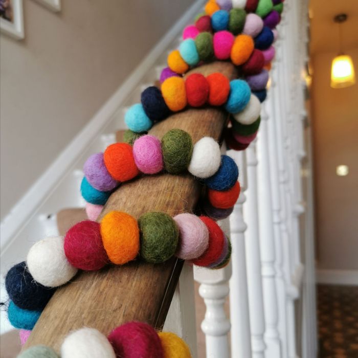 Long Rainbow Ball Garland