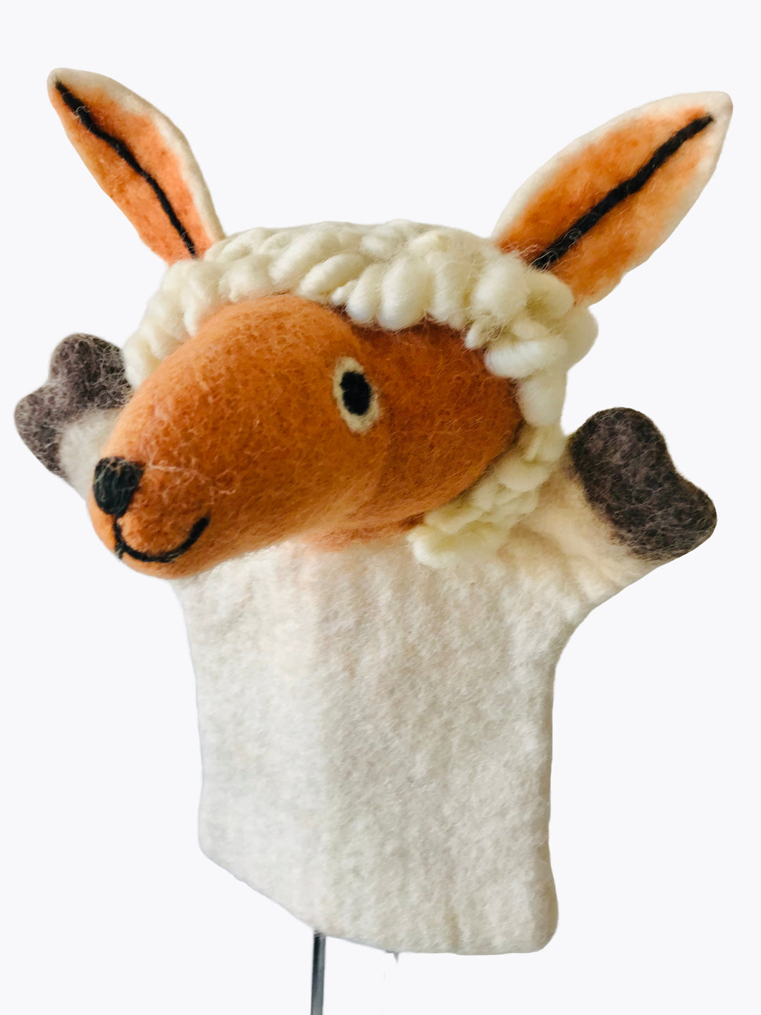 White Sheep Wool Hand Puppet