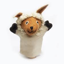 White Sheep Wool Hand Puppet