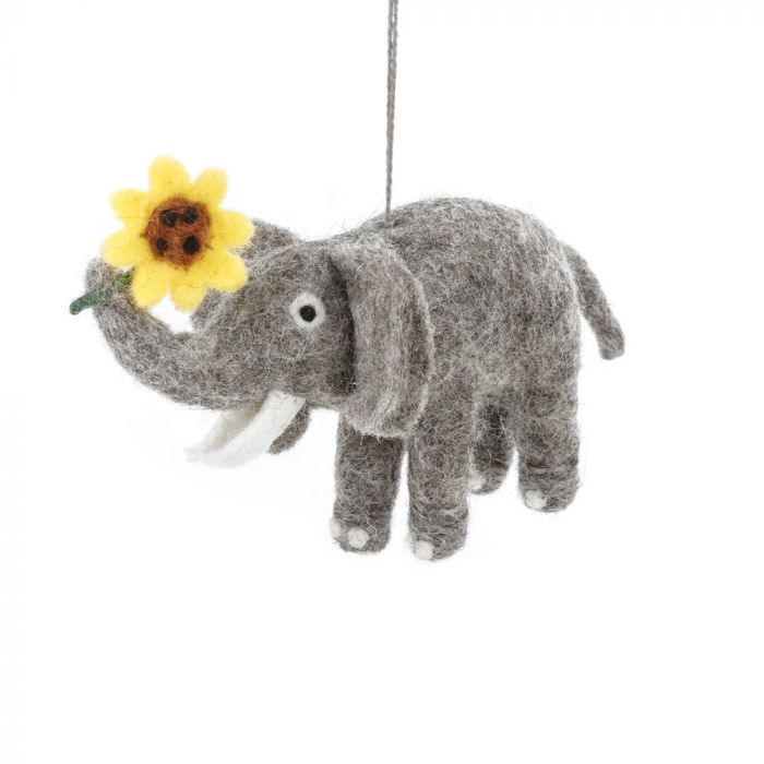 Sunflower Elephant Ornament