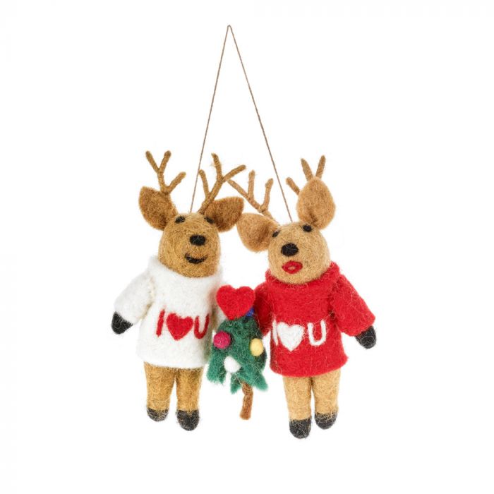 I Love You - Deer Couple Ornament